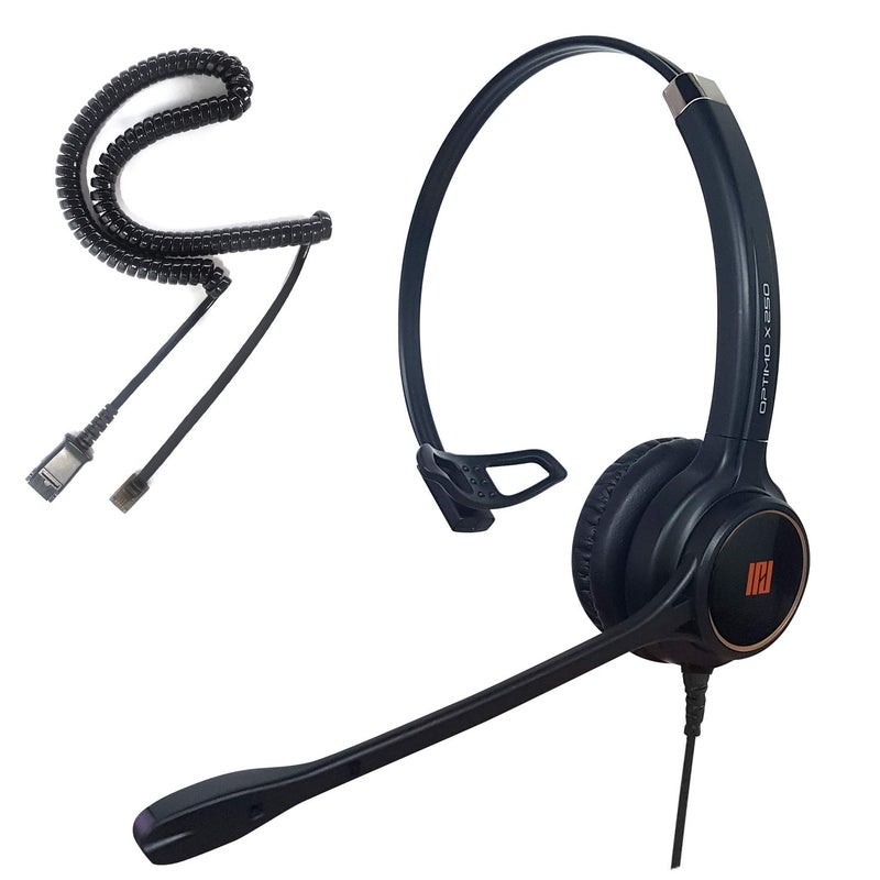 IPD IPH-250 Phone Headset with Noise Cancelling Microhone for Office and Call Center- Comapatible with Polycom VVX, Aastra,Avaya Digital, Nortel,Samsung,Mitel landline Phones. - Image 1